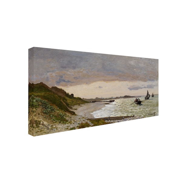 Claude Monet 'The Seashore At Sainte-Adresse' Canvas Art,24x47